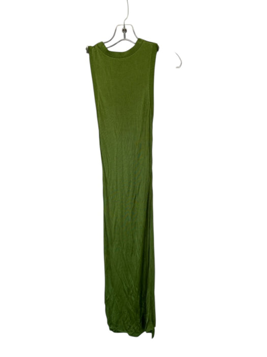 Atlein Size S Green Viscose Sleeveless Ribbed Maxi Dress Green / S
