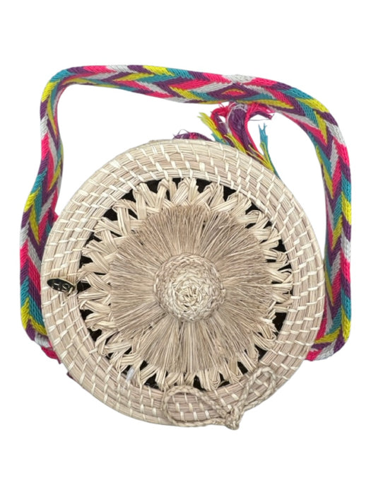 Soraya Hennessy Tan & multi Straw Braided Strap Circle Toggle Canteen Bag Tan & multi / S