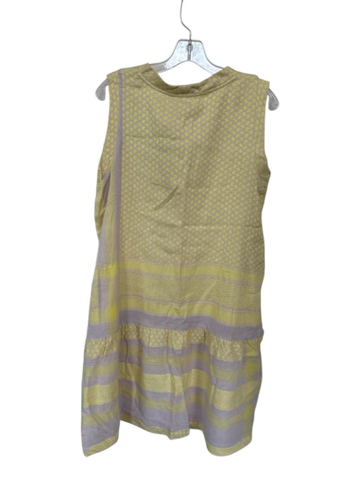 Summery Copenhagen Size S Purple & Yellow Cotton Sleeveless Chevron Dress Purple & Yellow / S