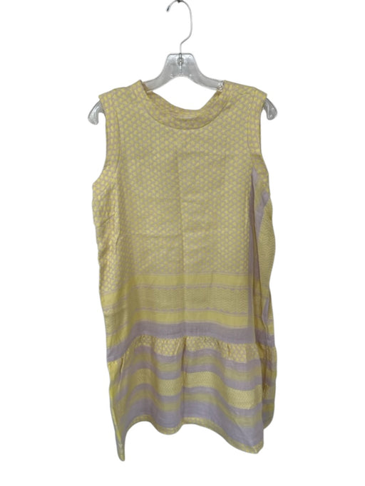 Summery Copenhagen Size S Purple & Yellow Cotton Sleeveless Chevron Dress Purple & Yellow / S