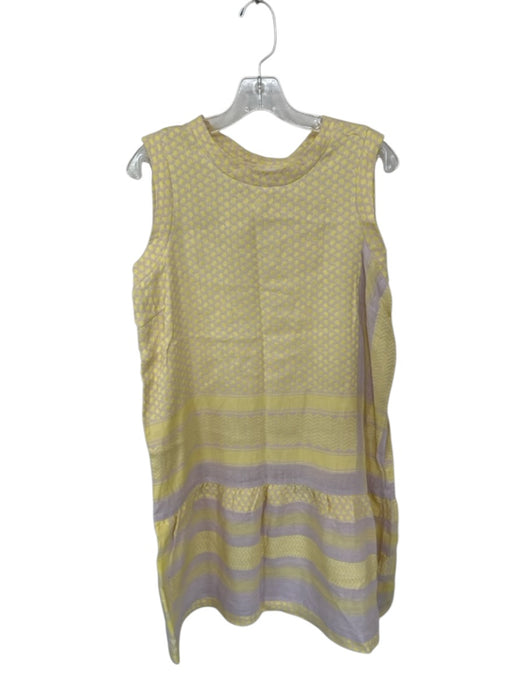 Summery Copenhagen Size S Purple & Yellow Cotton Sleeveless Chevron Dress Purple & Yellow / S