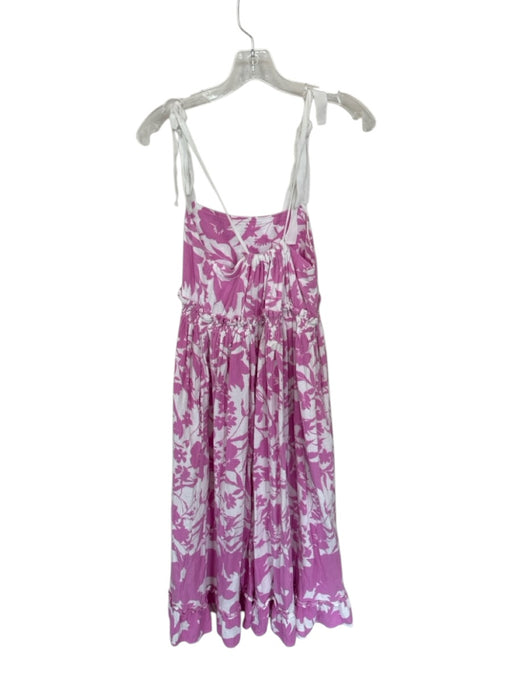 Peter Som Size 0 Purple & White Cotton Tie Straps Botanical Maxi Dress Purple & White / 0