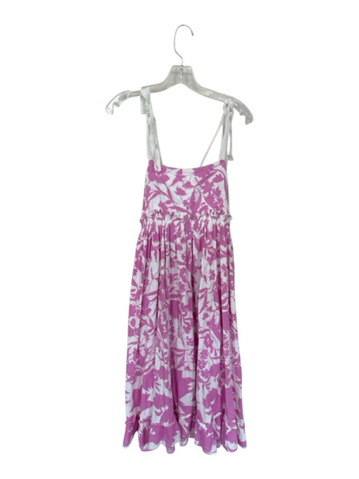 Peter Som Size 0 Purple & White Cotton Tie Straps Botanical Maxi Dress Purple & White / 0