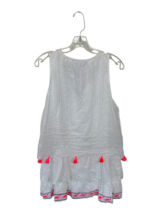 Hemant & Nandita Size M White & Silver Cotton Metallic Thread Tassels Dress White & Silver / M