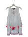 Hemant & Nandita Size M White & Silver Cotton Metallic Thread Tassels Dress White & Silver / M