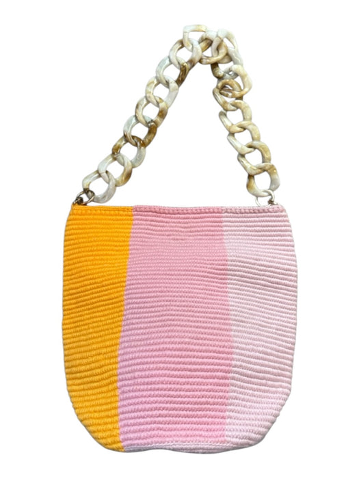 Soraya Hennessy purple & orange Canvas Woven bucket Chain Strap Bag purple & orange / S