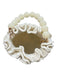 Soraya Hennessy White Canvas Woven Ruffles Bucket Beaded Bag White / S