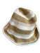 Soraya Hennessy Tan & White Canvas Woven Striped Bucket Hat Tan & White / One Size