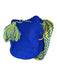 Soraya Hennessy Blue & Yellow Canvas Woven Tassels Bucket Crossbody Bag Blue & Yellow / L