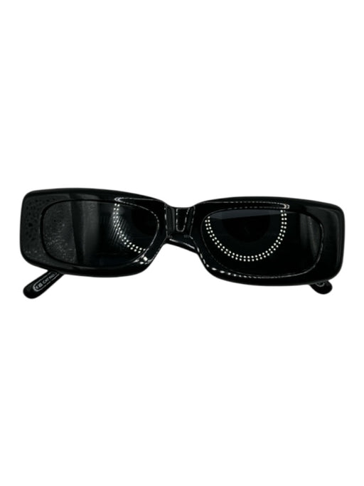 The Attico x Linda Farrow Black & Gold Acetate Rectangle Sunglasses Black & Gold
