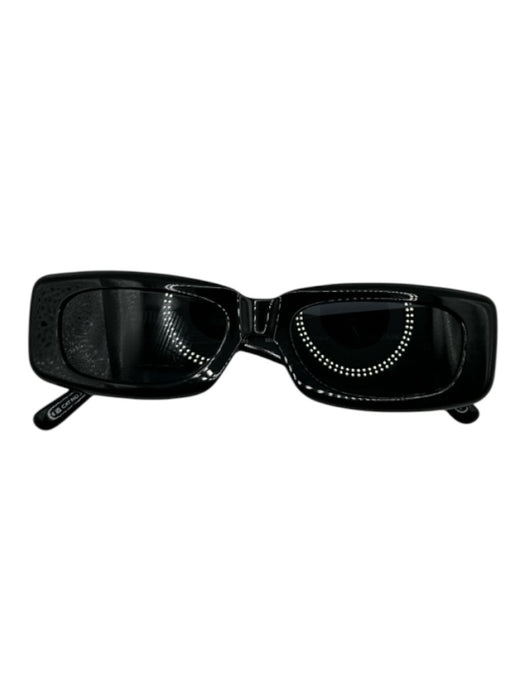 The Attico x Linda Farrow Black & Gold Acetate Rectangle Sunglasses Black & Gold