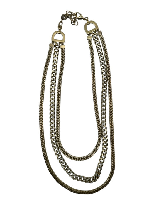 Demarson Gold Metal Multi chain Wheat Chain Necklace Gold