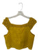 Mille Resort & Travel Size M Marigold Linen Cape Crochet Detail Button Down Top Marigold / M