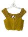 Mille Resort & Travel Size M Marigold Linen Cape Crochet Detail Button Down Top Marigold / M
