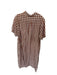 The Great Size 3/L Brown & White Cotton Short Balloon Sleeve Checkered Dress Brown & White / 3/L