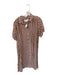 The Great Size 3/L Brown & White Cotton Short Balloon Sleeve Checkered Dress Brown & White / 3/L