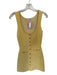 Sandro Size 34 Yellow & White Cotton Sleeveless Knit Buttons Dress Yellow & White / 34