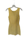 Sandro Size 34 Yellow & White Cotton Sleeveless Knit Buttons Dress Yellow & White / 34