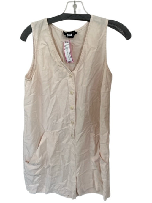 Hatch Size 1/S Cream Linen Blend Sleeveless Button Down Romper Cream / 1/S