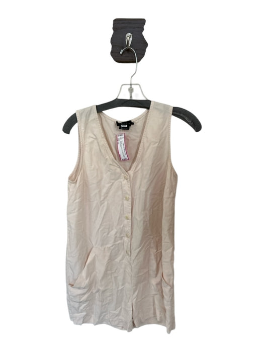 Hatch Size 1/S Cream Linen Blend Sleeveless Button Down Romper Cream / 1/S