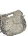Maje Cream Canvas & Leather Fringe Crochet Top Handles Crossbody Strap Bag Cream / S
