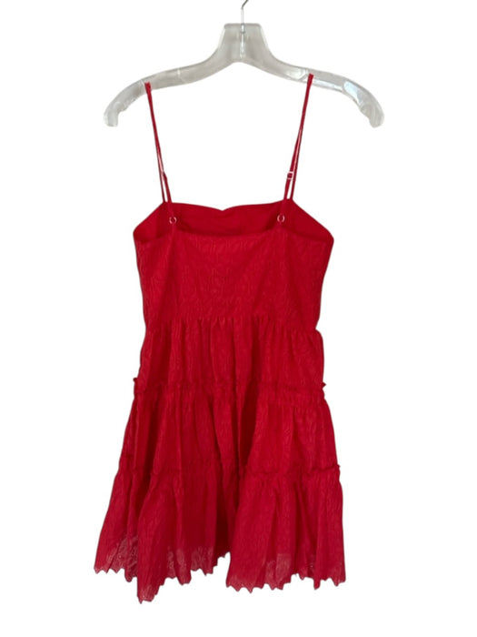 Lalibela Size S Red Cotton Spaghetti Strap Eyelet Side Zip Dress Red / S