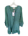Cecilie Copenhagen Size XS Blue & Green Cotton Long Balloon Sleeve Print Dress Blue & Green / XS