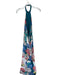 Agua Bendita Size M Teal & Orange Polyester Halter Neck Howlite Open Back Dress Teal & Orange / M