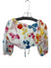 Lalibela Size S White & Multi Cotton Long Balloon Sleeve Water Color Cropped Top White & Multi / S