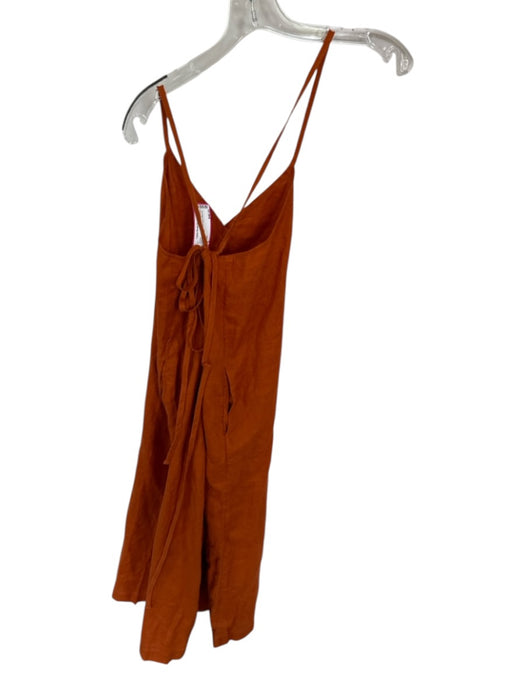 Madewell Size 6 Rust Linen Halter Neck Back Zip Wide Leg Jumper Rust / 6
