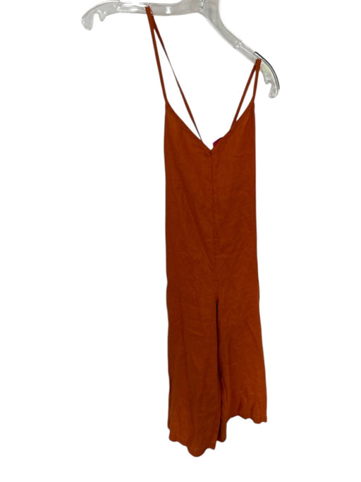 Madewell Size 6 Rust Linen Halter Neck Back Zip Wide Leg Jumper Rust / 6