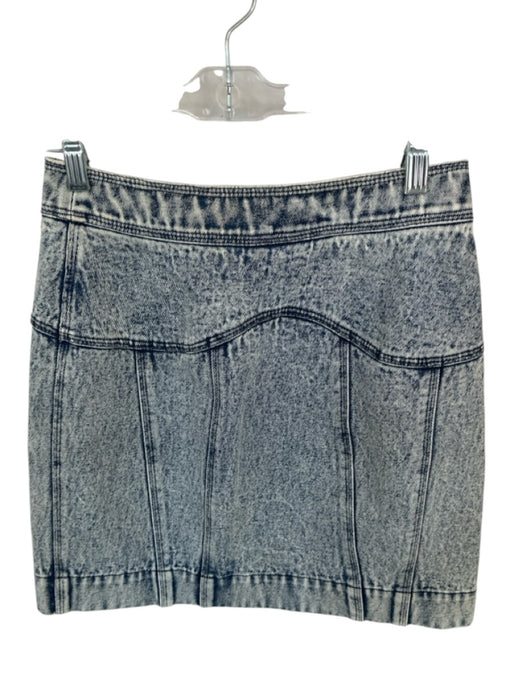 Acler Size Est XS Med Dark Wash Cotton Acid Wash Snap buttons Mini Denim Skirt Med Dark Wash / Est XS