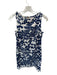 Trina Turk Size 2 Navy & white Rayon Blend Sleeveless Flowers Tassels Dress Navy & white / 2