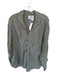Flax Size Est L Gray & Cream Linen Long Sleeve Grid Button Down Top Gray & Cream / Est L