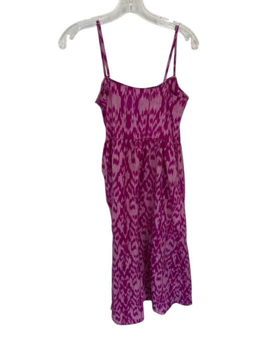 Saylor Size Est S Purple Cotton Spaghetti Strap Ikat Side Zip Maxi Dress Purple / Est S