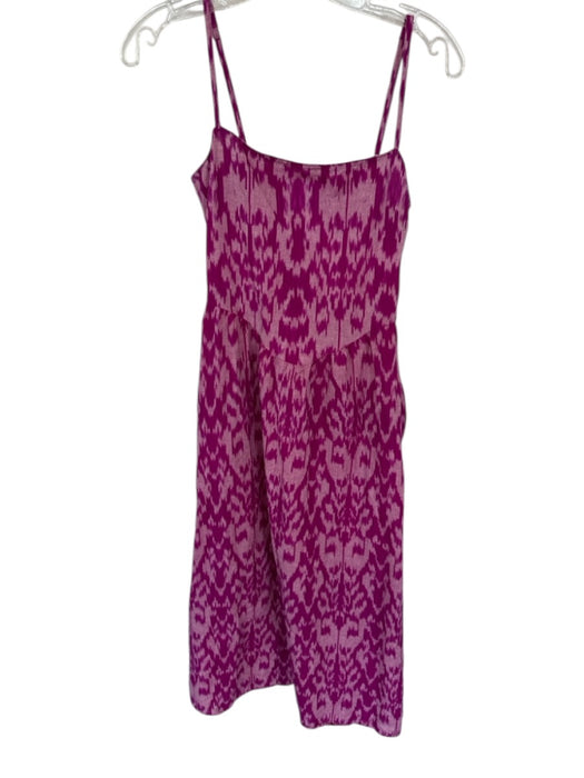 Saylor Size Est S Purple Cotton Spaghetti Strap Ikat Side Zip Maxi Dress Purple / Est S