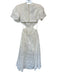 Lalibela Size S White Cotton Short Sleeve Embroidered Flowers Maxi Dress White / S