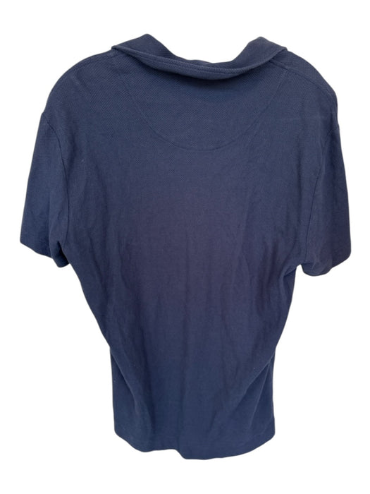 Orlebar Brown Size L Navy Cotton Textured Front Pocket Men's Polo Navy / L