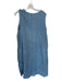 Lintico Size L Slate Blue Linen Sleeveless Solid Midi Dress Slate Blue / L
