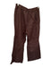 Lintico Size L Dark Brown Linen Button Fly Front Pockets Wide Leg Pants Dark Brown / L