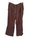 Lintico Size L Dark Brown Linen Button Fly Front Pockets Wide Leg Pants Dark Brown / L