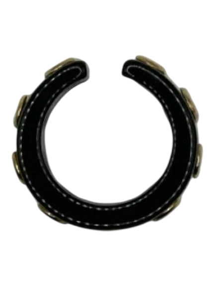 Chanel Black & Gold Resin Studded Wide Ring Black & Gold