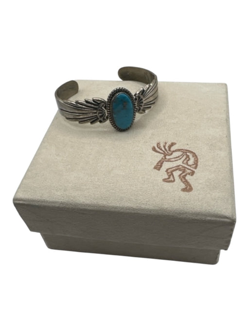 Silver & Turquoise Sterling Silver Turquoise Western Bracelet Silver & Turquoise