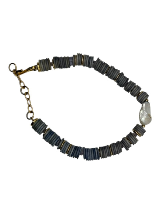 Lizzie Fortunato Blue & Gold Semi - Precious Stones Baroque Pearl Necklace Blue & Gold