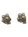 Oscar de la Renta Gold & Pearl Faux Pearl Cluster Clip Ons Earrings Gold & Pearl