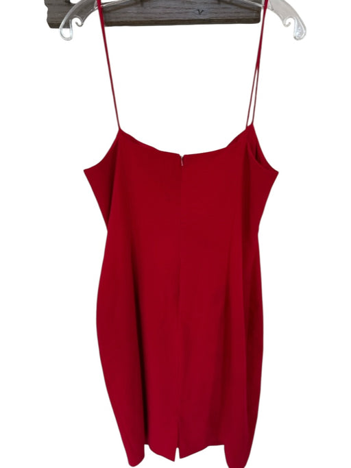 Black Halo Size 14 Red Spaghetti Strap Pleat Detail Back Zip Dress Red / 14