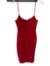 Black Halo Size 14 Red Spaghetti Strap Pleat Detail Back Zip Dress Red / 14