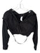 A.L.C. Size 0 Black Cotton Long Sleeve Collar Cropped Top Black / 0