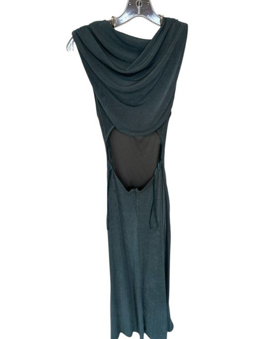 Tojha Size 4 Teal Green Polyester Blend Sleeveless Cape Back Gathered Front Gown Teal Green / 4