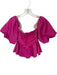 AMUR Size 2 Magenta Recycled Polyester Off Shoulder Pleated Back Zip Top Magenta / 2